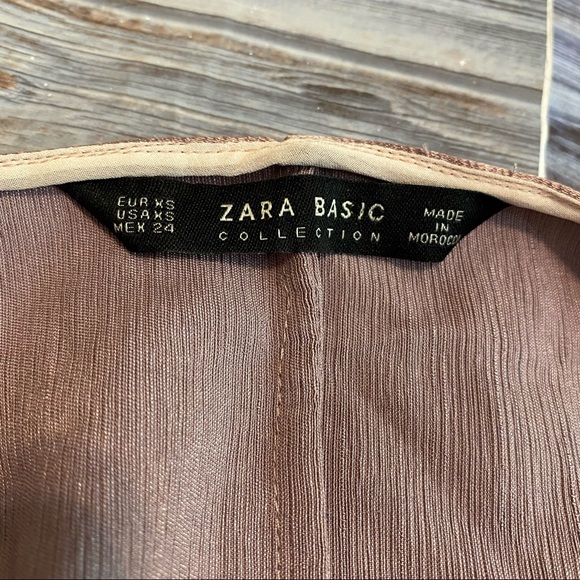 Zara Sleeveless Metallic Faux Wrap Surplice Top XS - Picture 7 of 7